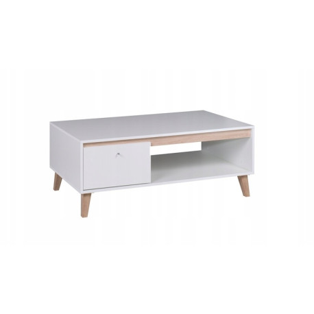 Ława SLIM 120x46,5x65 - BIAŁY MAT / SAN REMO JASNY