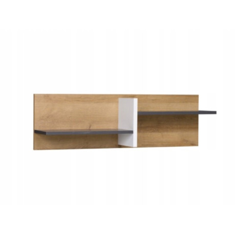 Półka wisząca CASTRO 100x30x22 - DĄB ZŁOTY / BIAŁY MAT / GRAFIT